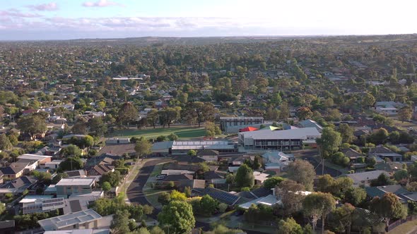 Houses in Suburban Australia Aerial View of Typical Streets and Housing