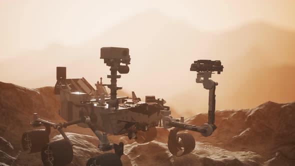 Curiosity Mars Rover Exploring the Surface of Red Planet alt