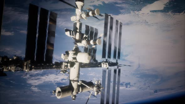 Earth and Outer Space Station Iss