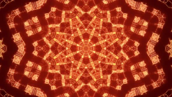 Orange Color Digital Kaleidoscope Loop 4K