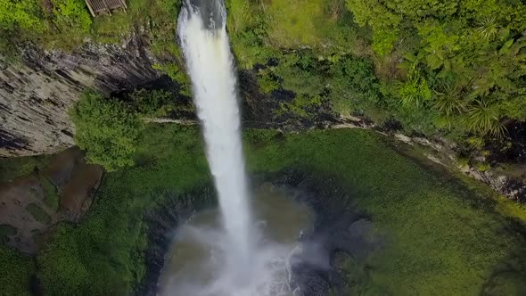 Aerial view of waterfall