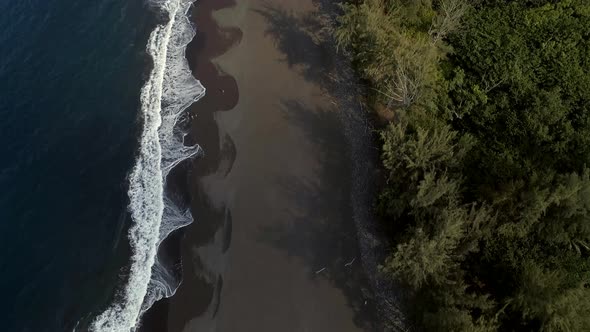 Aerial Reveal of the Secluded Beach at Waipio Valley