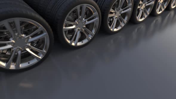 3D visualization of sports car wheels