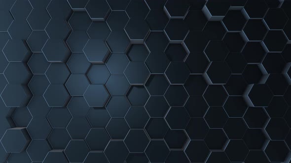 Blue Hexagon Background Seamless Loop