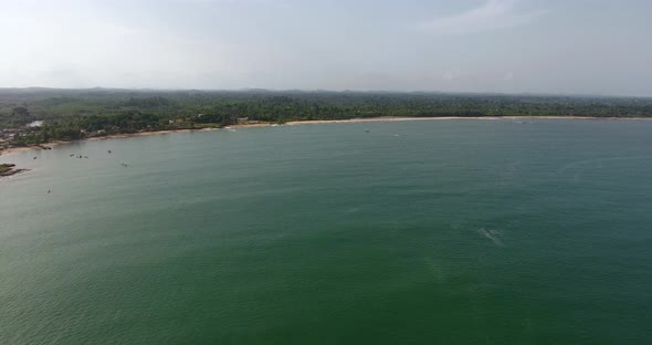 Panoramic view of the placid waves of Mermaids Bay in San Pedro Ivory Coast in Southwest Africa