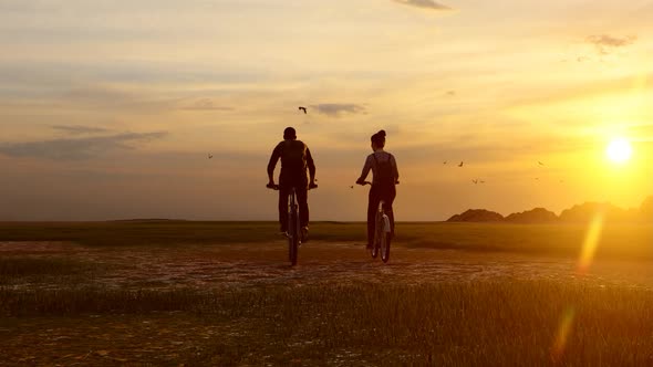 Couple Biking in Nature alt
