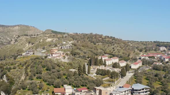 Aerial view of city of Careri, Calabria Italy