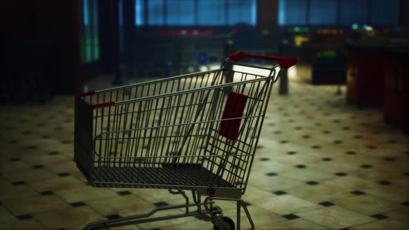 Empty Closed Supermarket Due Covid19 Coronavirus Epidemic