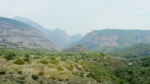 Flight into famous Caminito del rey canyon