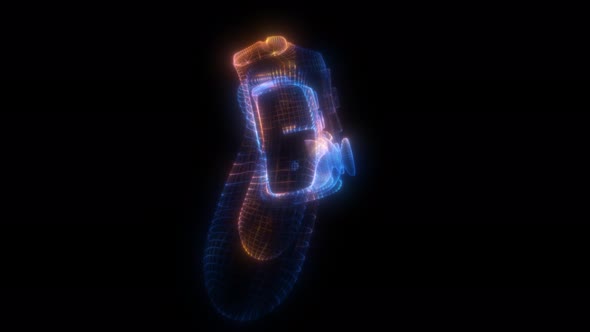 Video Game Controllers Made of Multicolored Particles on Black Background alt