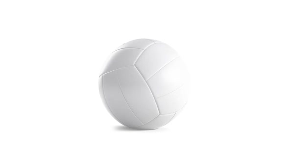 Blank white volleyball ball mock up, isolated, looped rotation