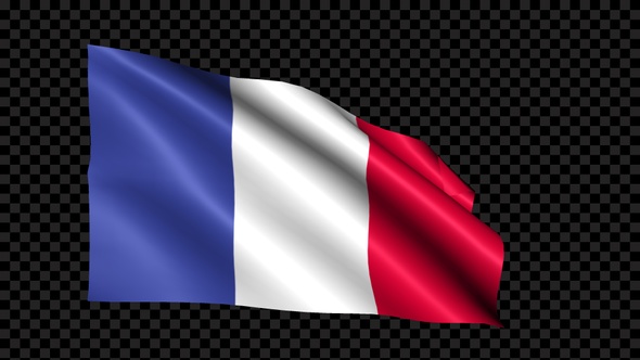 France Flag Blowing In The Wind