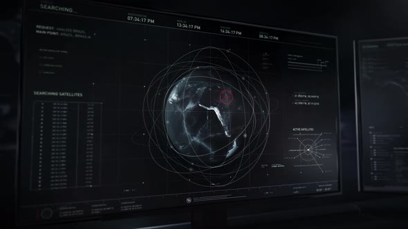 Satellite analysis software receiving and identifying a signal from Brazil. UI