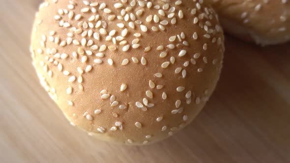 Burger bun with sesame seeds