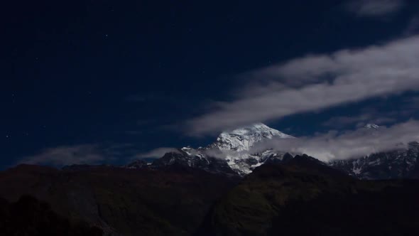 Mountain in night