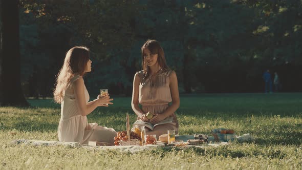 Attractive girls in the park