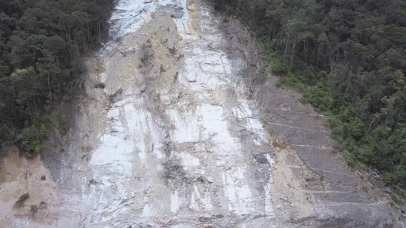 Motion Along Mountain Slope Ruined During Landslides