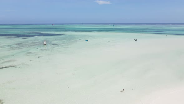 Ocean at Low Tide Near the Coast of Zanzibar Island Tanzania Slow Motion