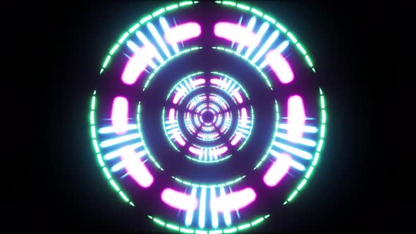 Glowing and Rotating Neon Tunnel 4K 01 alt