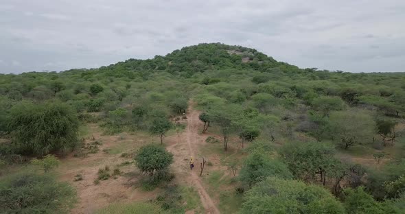 Aerial Shot Of An African Lady