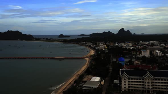 Looking at the bay and the clouds from the beach in Thailand. (slow motion - Angle 013)