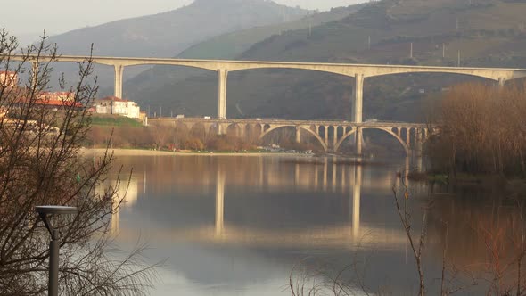 Bridges Crossing Douro River in Portugal
