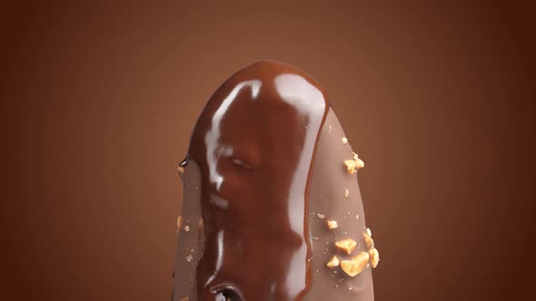 Chocolate Ice Cream While Rotating