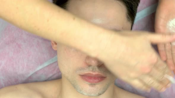 Cosmetician Applying Talcum Powder Face