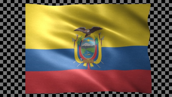 Ecuador waving flag looped