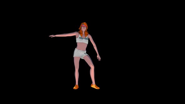 3D Sketch Girl Party Dancer