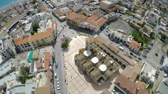 Flyover Around Famous Architectural Sight of Larnaca, Saint Lazarus Church