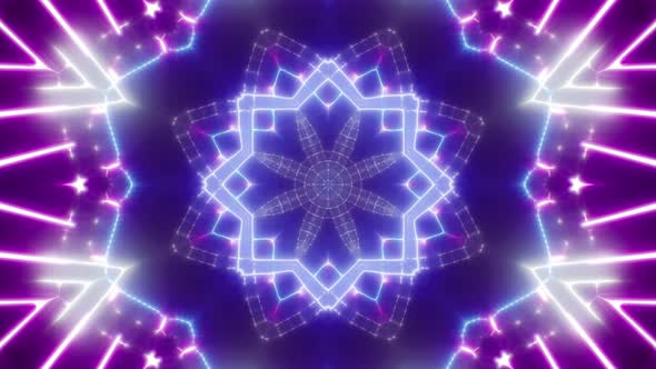 Blinking Neon Light Beam Kaleidoscope Loop 4K 01