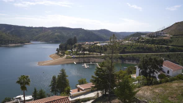 Castelo do Bode Albufeira dam lake in Portugal