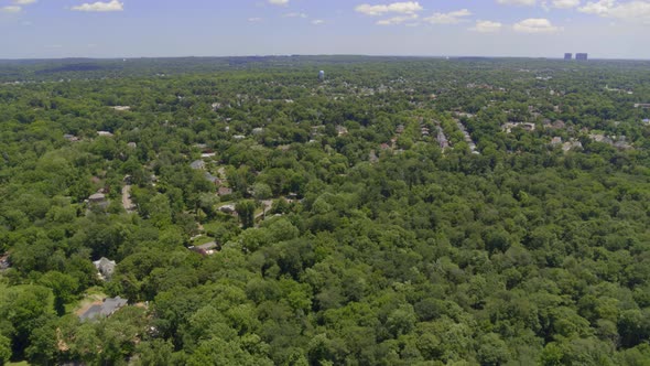 Aerial View of Great Neck Small Village in Long Island New York