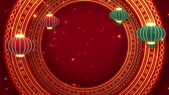 Chinese New Year Circle Lantern Background