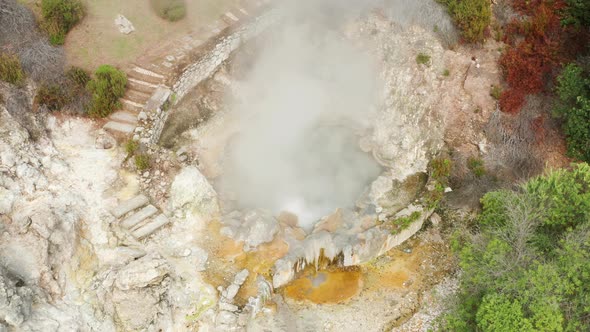 Steaming Geothermal Pools of Caldeiras Das Furnas Sao Miguel Island Azores