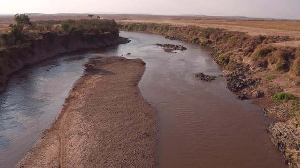 Aerial shot of Mara river