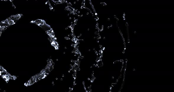 Water splash explode from center around itself alt