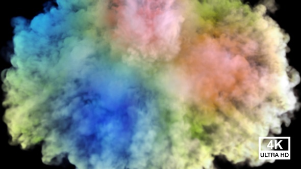 Streaming And Spreading Festival Colored Smoke From Top To Down 4K alt