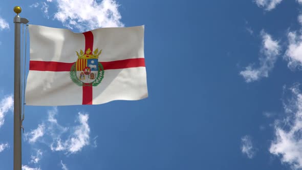 Teruel Province Flag (Spain) On Flagpole