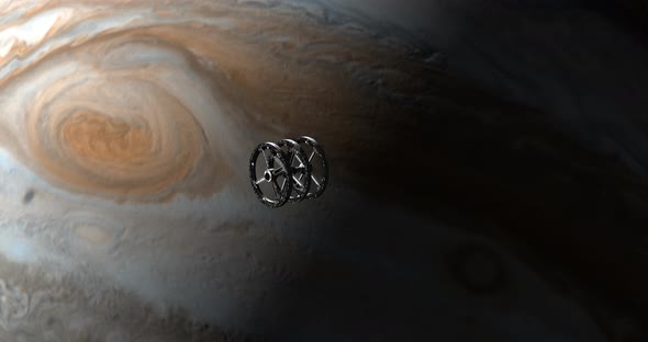 Spaceship Overflying Jupiter