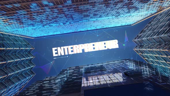 Digital Skyscrapers Business Word   Enterpreneur