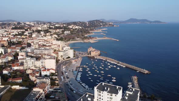 Le Mourillon and Marina with Fort Saint-Louis, Neighborhood of Toulon AERIAL