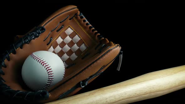 Baseball Glove, Bat And Ball