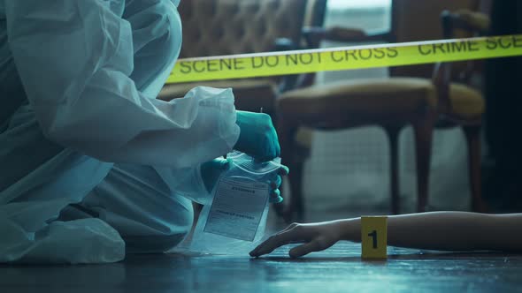 Closeup of a Crime Scene in a Deceased Person's Home.