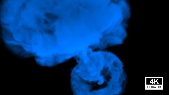 Huge Blue Smoke Explosion 4K