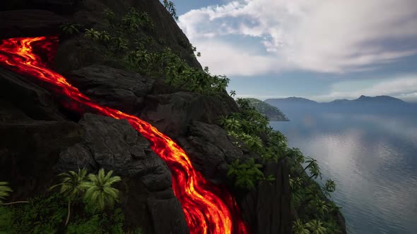 Tropical Island Lava River 1