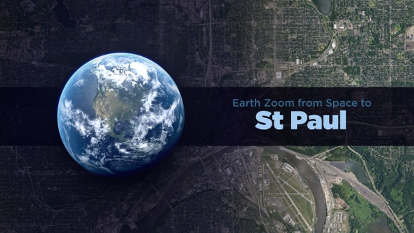 St. Paul / Saint Paul (Minnesota, USA) Earth Zoom to the City from Space