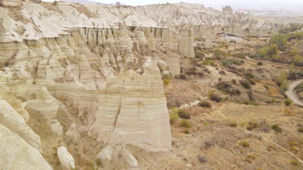 Cappadocia Landscape Aerial View. Turkey. Goreme National Park