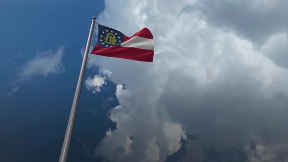 Georgia State Flag Waving 4K